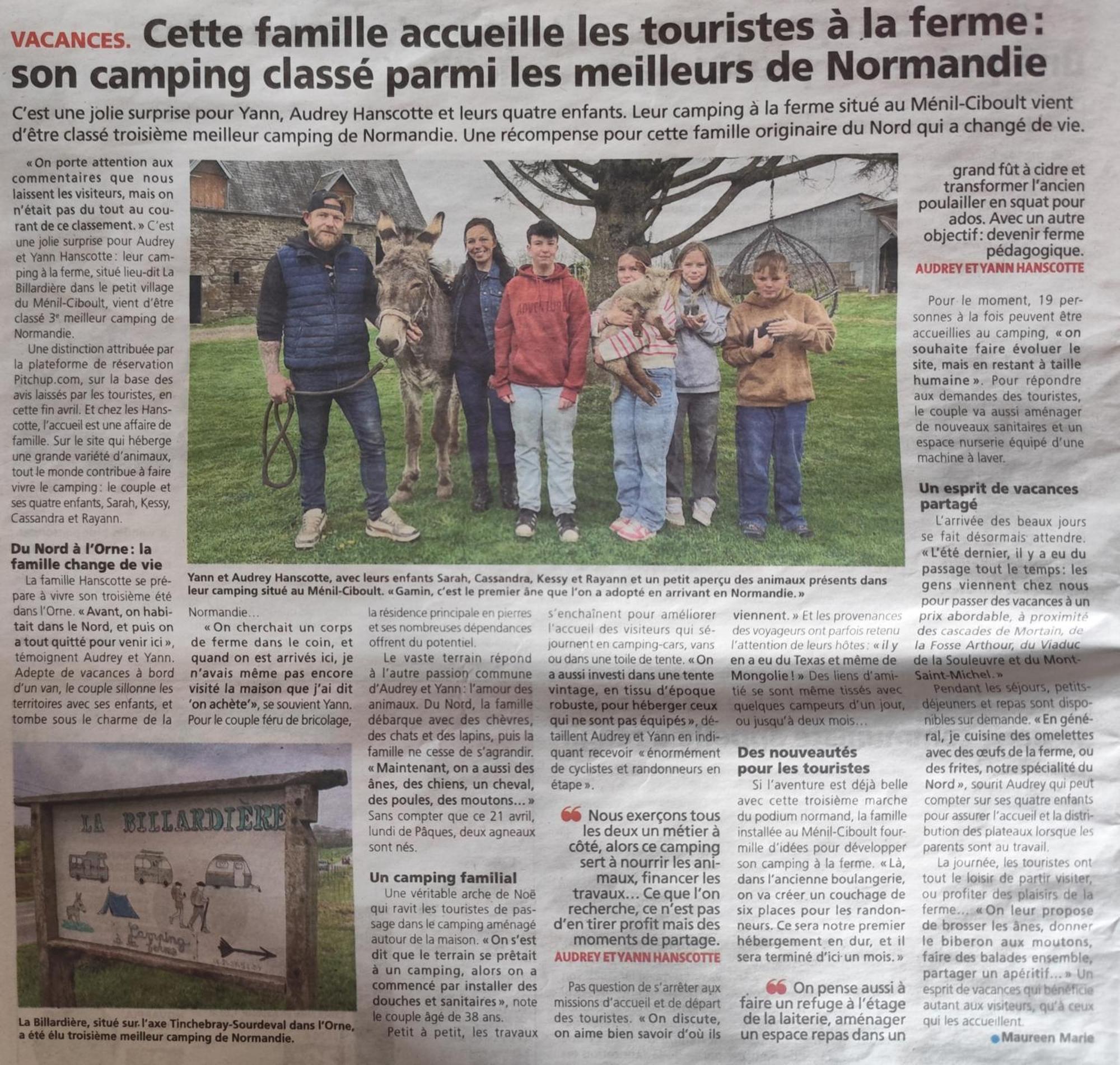 La Billardiere Camping A La Ferme Le Menil-Ciboult Dış mekan fotoğraf